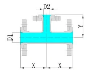 グラスライニング　リデューシングティーとクロス