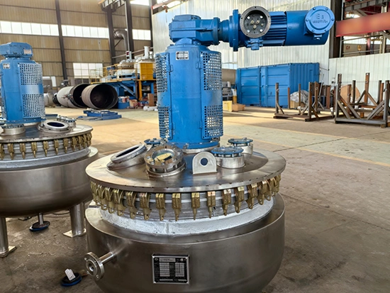 非標準グラスライニング反応機(フラットカバー付き、ステンレス鋼クラッド仕様)